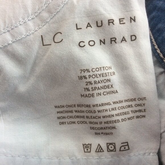 LC Lauren Conrad Boho Light Wash Raw Hem Classic Skinny Ankle Denim Jeans Size 6 - Picture 4 of 4